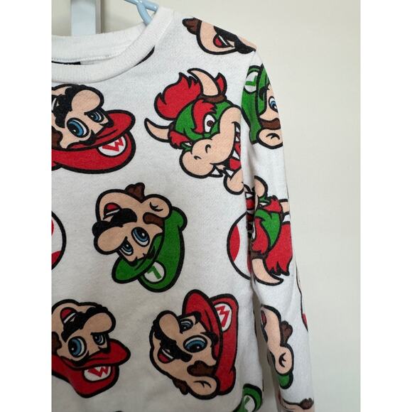 Super Mario Sweatshirt Kids Size 3T Baby Toddler All Over Print Mario Luigi - Picture 2 of 4